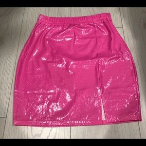 Nasty Gal- hot pink pleather mini skirt
